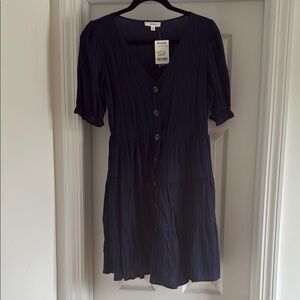 Mine Blue Puff Sleeve Mini Sundress